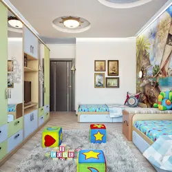 Rectangular bedroom design for 2 children