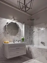 Bathroom design white marble with gold