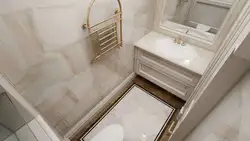Дызайн ваннай белы мармур з золатам