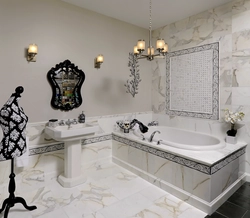 Bathroom design white marble with gold