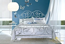 Дизайн Спальни С Белой Кроватью Металлической
