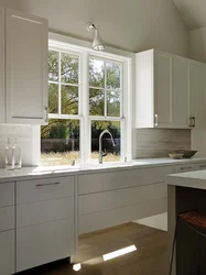 Kitchen design by the window in the studio