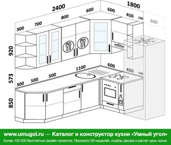 Кухня 1800 на 1800 кутняя дызайн