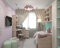 Bedroom 14 sq m design children's