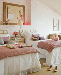 Girls bedroom design with two beds