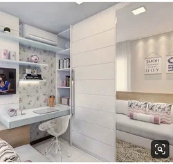 Bedroom design 12 sq m for a girl