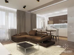 Design Of A Kitchen Living Room In A 3-Room Apartment
