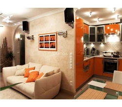 Design of a kitchen living room in a 3-room apartment