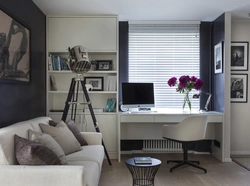 Living Room With Work Area By The Window Design