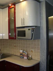 Kitchen design with a gas boiler in Khrushchev