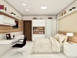 Спальня с рабочим местом дизайн 12 кв м