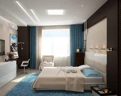 Bedroom with workspace design 12 sq m