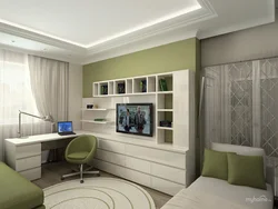 Bedroom With Workspace Design 12 Sq M