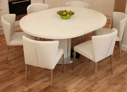 Кухонный стол для маленькой кухни круглый современного дизайна