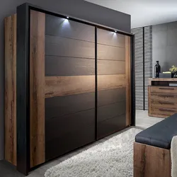 Дизайн шкафа в спальню в современном стиле без зеркал