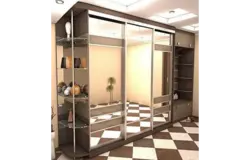 Дизайн шкафа в прихожую с зеркалом на 2 метра