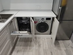 Small kitchen design with dishwasher and washing machine