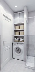 How to hide a washing machine in a bathroom closet modern design