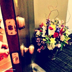 Цветы в двери квартиры фото