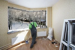 Installation of windows in an apartment photo