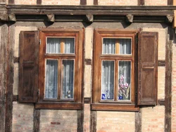 Old Wooden Windows In The Apartment Photo