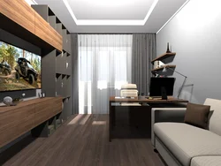 Design of a small office in an apartment, real photos
