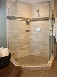Do-It-Yourself Shower In An Apartment Made Of Tiles Photo