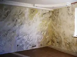 Plaster instead of wallpaper photo on the walls in the apartment