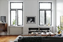 Gray windows in the interior of the apartment