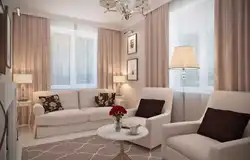 Design of a guest room in an apartment with a sofa