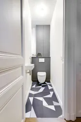 Дизайн туалета в квартире со шкафчиком и плиткой