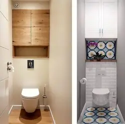 Дизайн Туалета В Квартире Со Шкафчиком И Плиткой