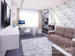 Room design 21 sq m in a one-room apartment