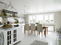 White kitchen design in a country house