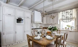 White Kitchen Design In A Country House