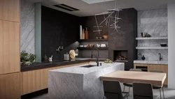 Loft concrete in the kitchen interior