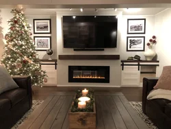 Kitchen Design Fireplace With TV