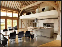 Kitchen design in a two-story house