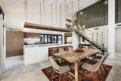 Kitchen design in a two-story house