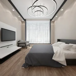 Дизайн белого потолка в спальне