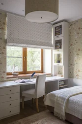 Bedroom with window sill table design