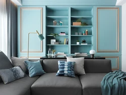 Living Room In Sea Color Design