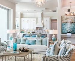 Living room in sea color design