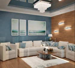 Living room in sea color design