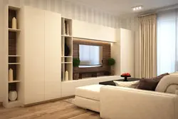 Living room design with two wardrobes