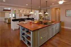 Kitchen design in the center of the room