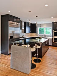 Kitchen design in the center of the room