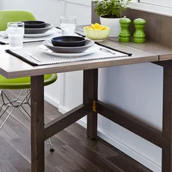 Design of folding tables for the kitchen
