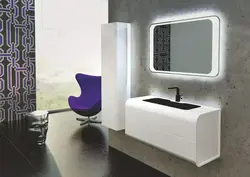 Дизайн ванной тумба с зеркалом