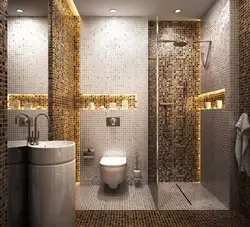 Bath design in gray mosaic